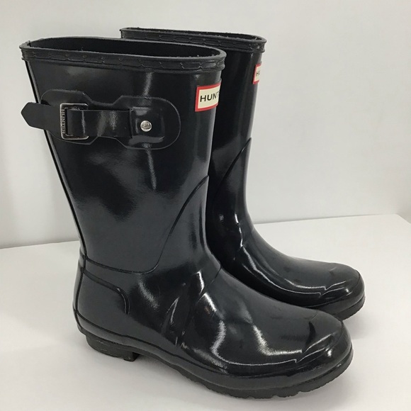 Hunter Original Short Rain Boots Women’s Waterproof Rubber Gray/Blue Size 8 - Picture 9 of 11